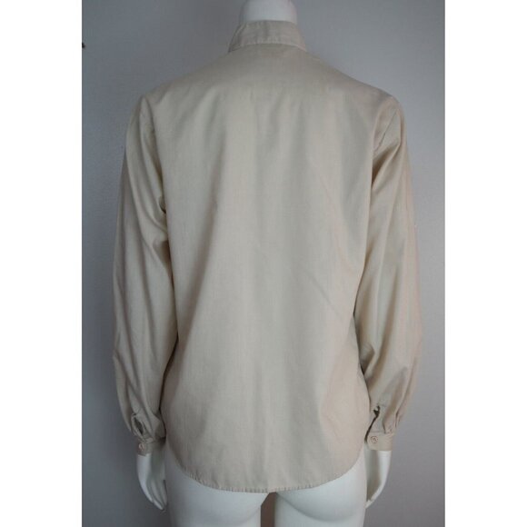 VINTAGE WOMEN'S BEIGE BUTTON-UP BLOUSE - SHIP'N SHORE COLLECTIBLES - SIZE 6 - Picture 9 of 11